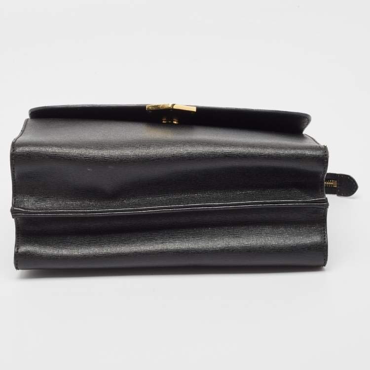 Pre Owned Fendi Black Leather Small Demi Jour Top Handle Bag