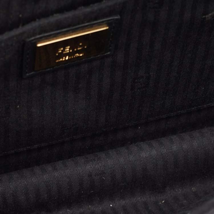 Pre Owned Fendi Black Leather Small Demi Jour Top Handle Bag