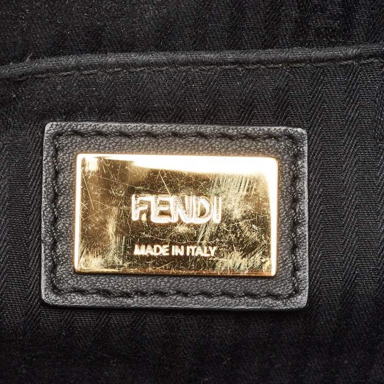 Pre Owned Fendi Black Leather Small Demi Jour Top Handle Bag