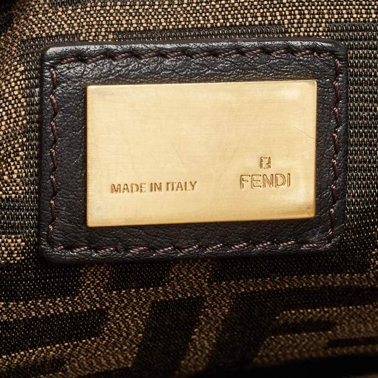 Pre Owned Fendi Tan Leather Large Peekaboo Top Handle Bag