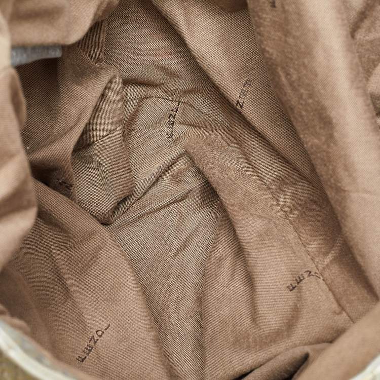 Pre Owned Fendi Metallic Gold Textured Leather Spy Hobo