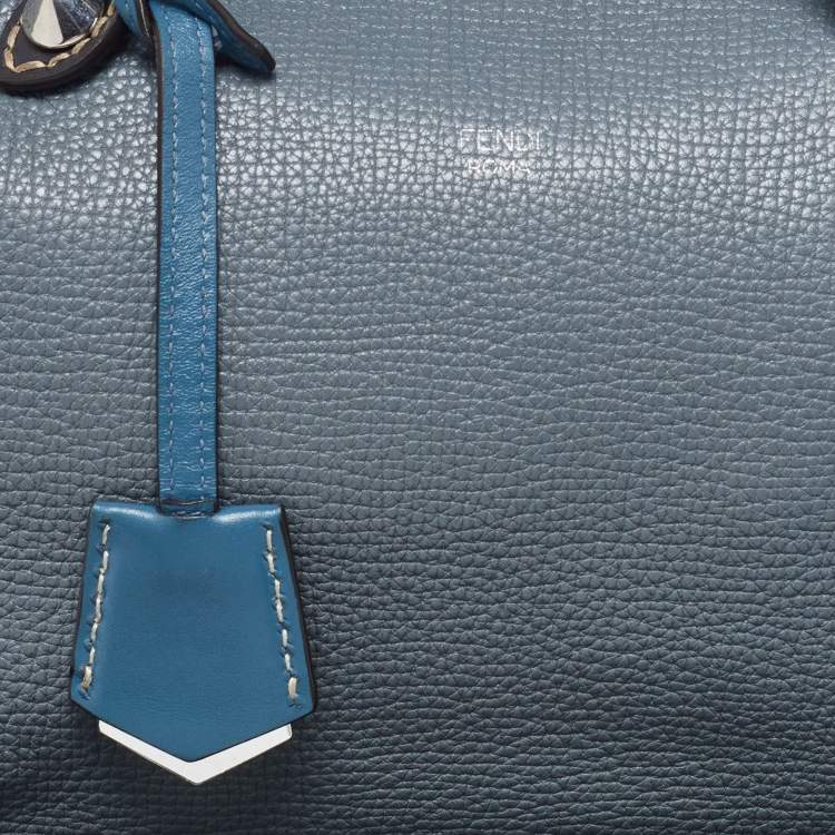 Pre Owned Fendi Blue/Beige Leather Medium By The Way Bag