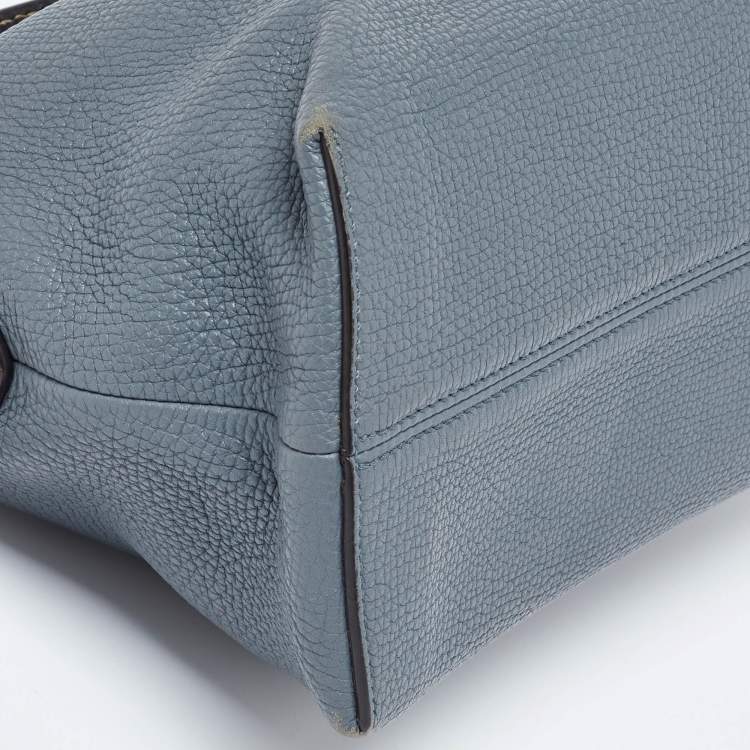 Pre Owned Fendi Blue/Beige Leather Medium By The Way Bag