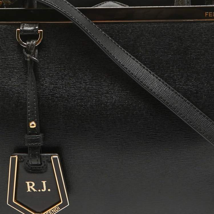 Pre Owned Fendi Black Leather Small 2Jours Tote
