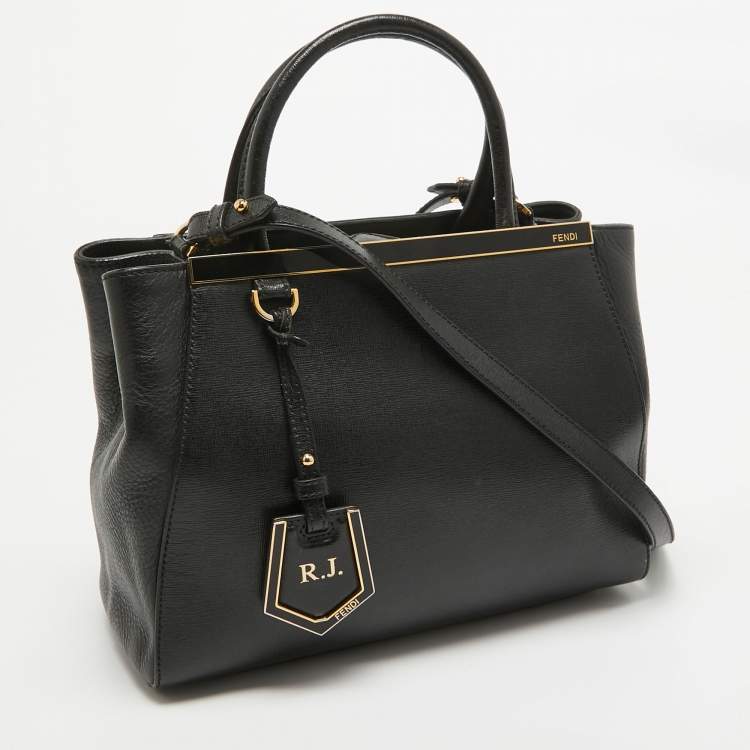 Pre Owned Fendi Black Leather Small 2Jours Tote