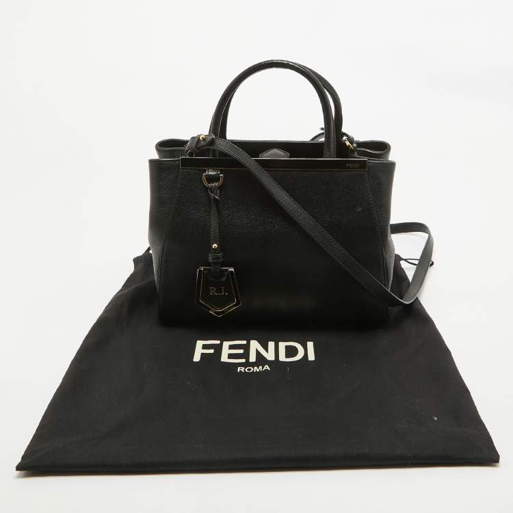 Pre Owned Fendi Black Leather Small 2Jours Tote