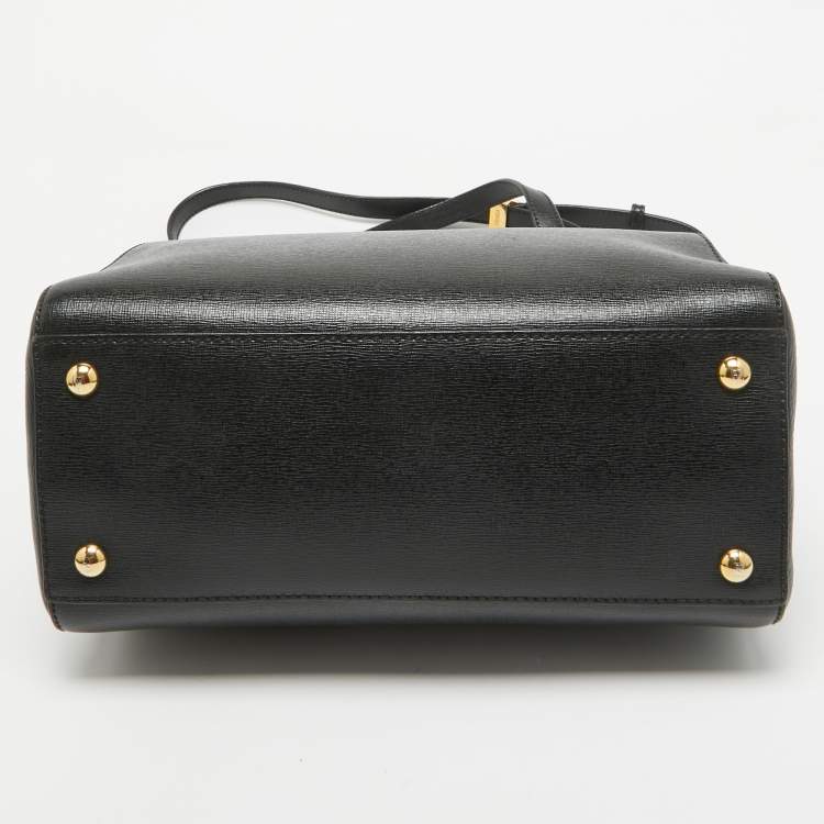 Pre Owned Fendi Black Leather Small 2Jours Tote