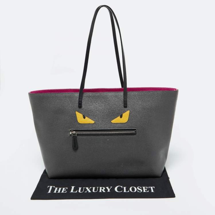 Pre Owned Fendi Tri Color Leather Monster Roll Tote