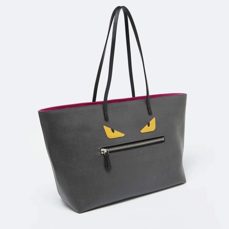 Pre Owned Fendi Tri Color Leather Monster Roll Tote