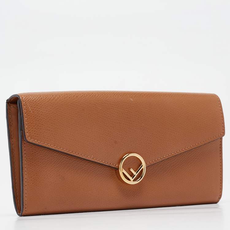 Pre Owned Fendi Brown Leather F is Fendi Continental Wallet
