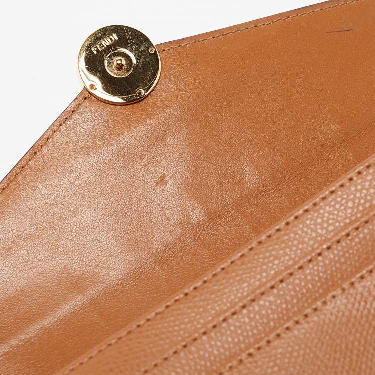 Pre Owned Fendi Brown Leather F is Fendi Continental Wallet