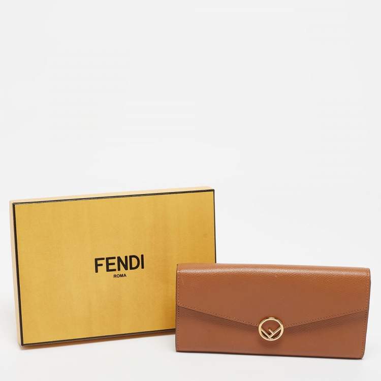 Pre Owned Fendi Brown Leather F is Fendi Continental Wallet