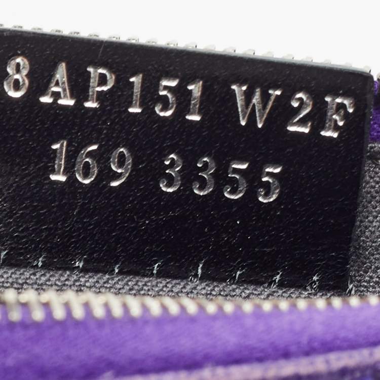 Pre Owned Fendi Purple/Grey Leather Zip Coin Pouch