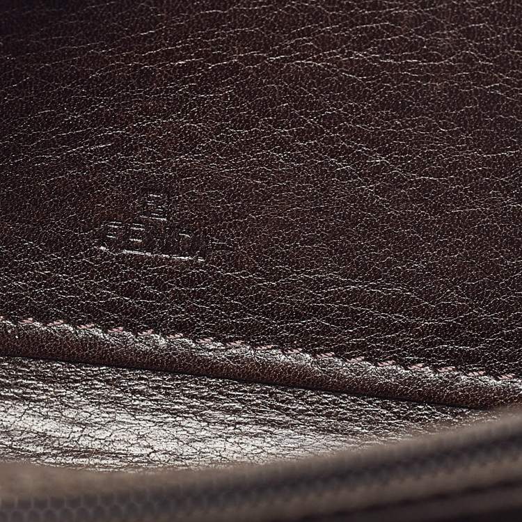 Pre Owned Fendi Tobacco Zucca Canvas and Leather FF Zip Around Wallet
