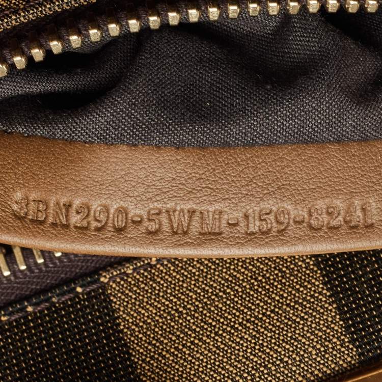 Pre Owned Fendi Brown Leather Medium Peekaboo Top Handle Bag