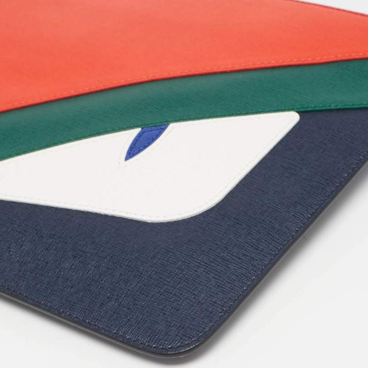 Pre Owned Fendi Multicolor Leather Monster Zip Pouch