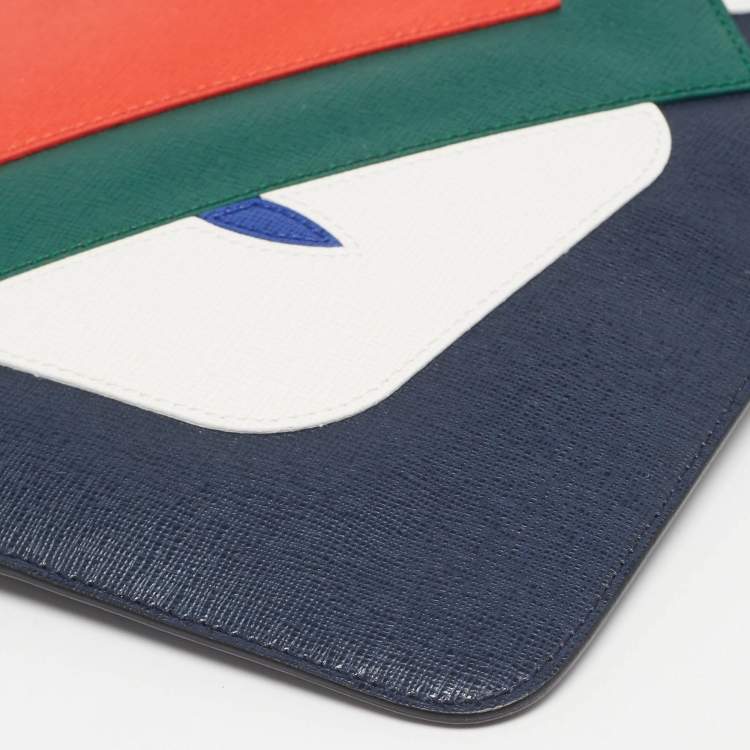 Pre Owned Fendi Multicolor Leather Monster Zip Pouch