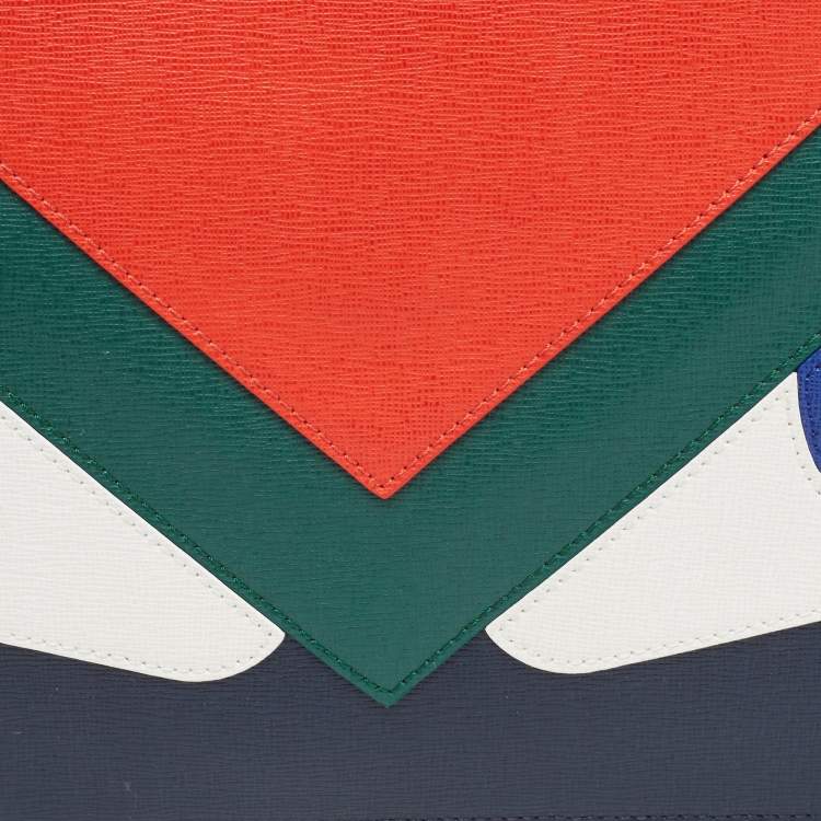 Pre Owned Fendi Multicolor Leather Monster Zip Pouch