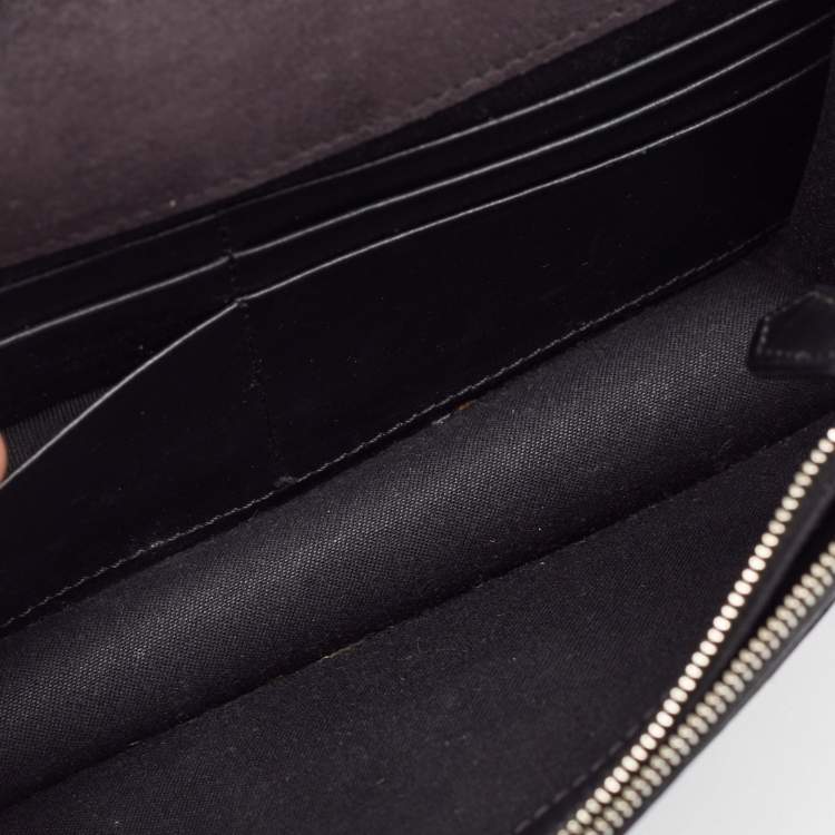Pre Owned Fendi Black Leather Rainbow Stud Tube Wallet On Chain