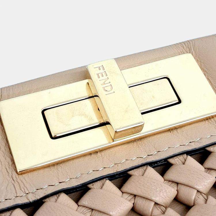 Pre Owned Fendi Interlace Peekaboo Medium bag
