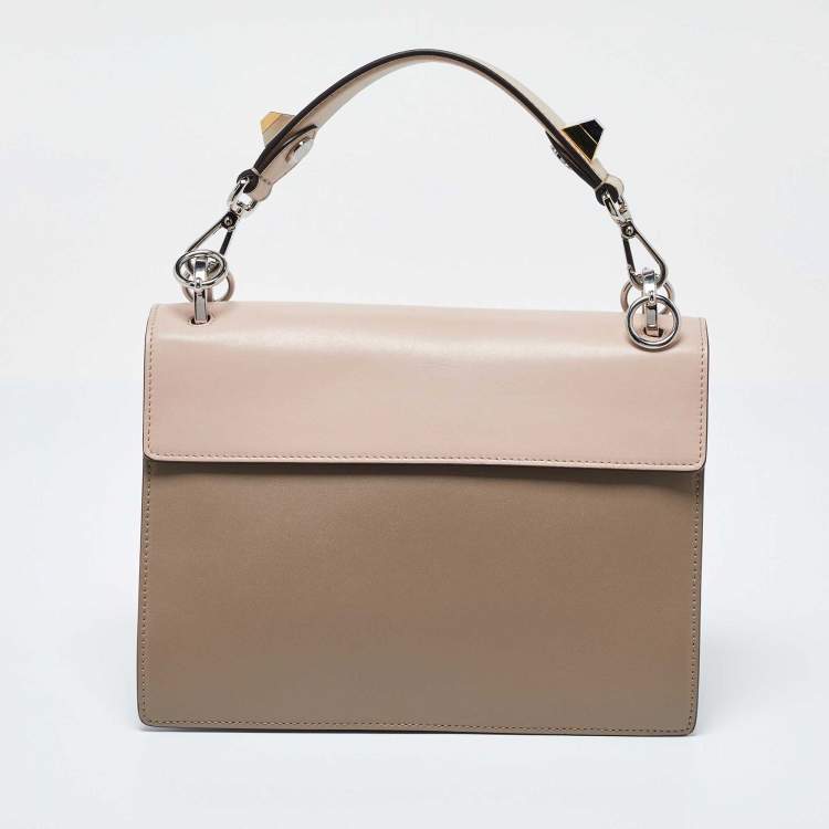 Pre Owned Fendi Multicolor Leather Medium Eye Detail Kan I Top Handle Bag