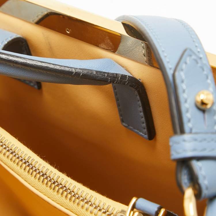 Pre Owned Fendi Light Blue Leather Medium 2Jours Tote