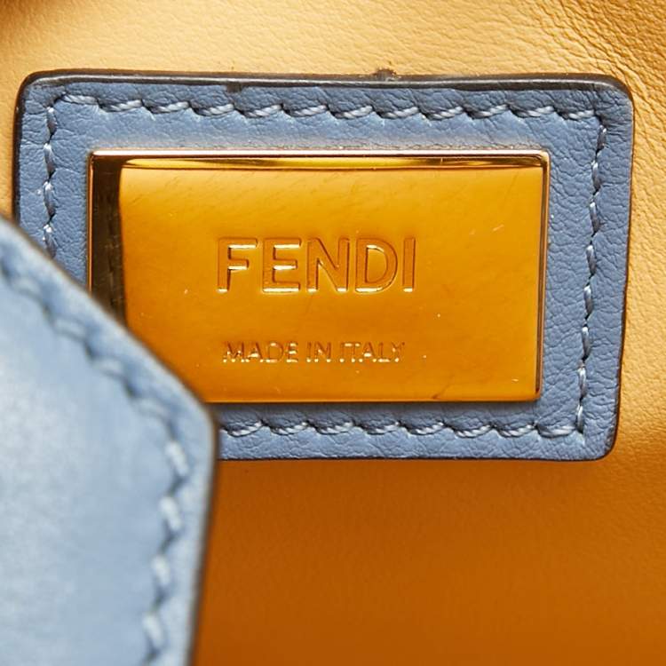 Pre Owned Fendi Light Blue Leather Medium 2Jours Tote