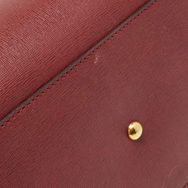 Pre Owned Fendi Red Leather Medium 2Jours Tote