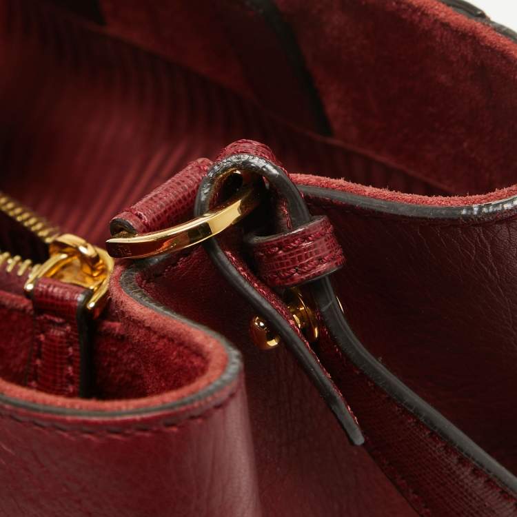 Pre Owned Fendi Red Leather Medium 2Jours Tote
