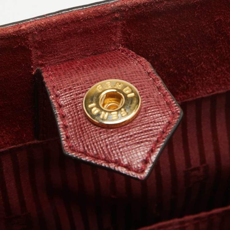 Pre Owned Fendi Red Leather Medium 2Jours Tote