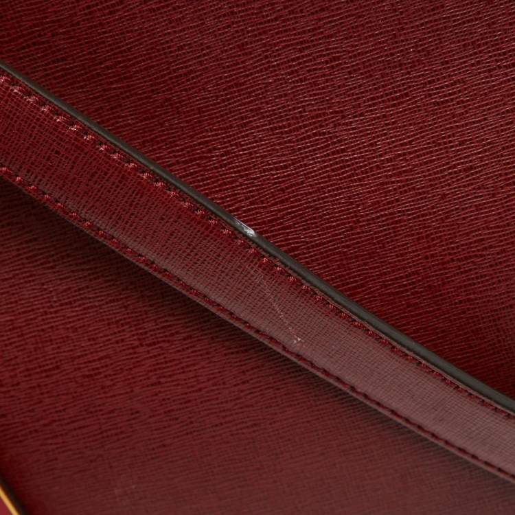 Pre Owned Fendi Red Leather Medium 2Jours Tote