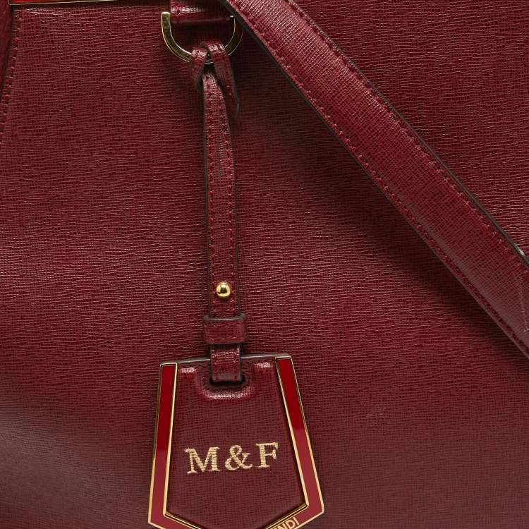 Pre Owned Fendi Red Leather Medium 2Jours Tote