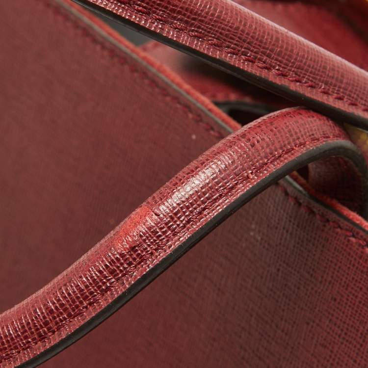 Pre Owned Fendi Red Leather Medium 2Jours Tote