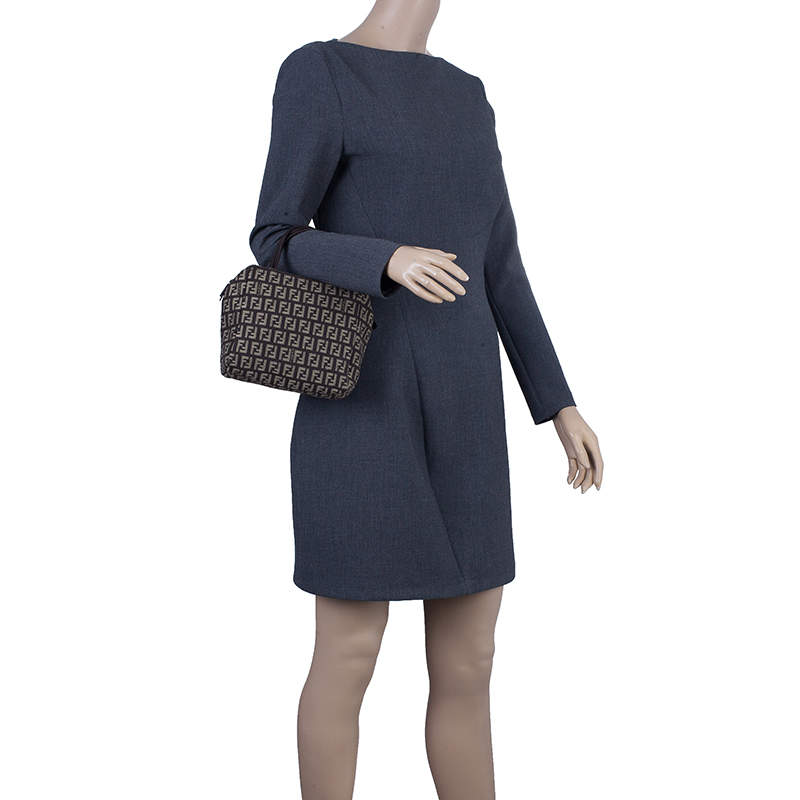 Pre Owned Fendi Brown Zucca Canvas Zuccino Satchel