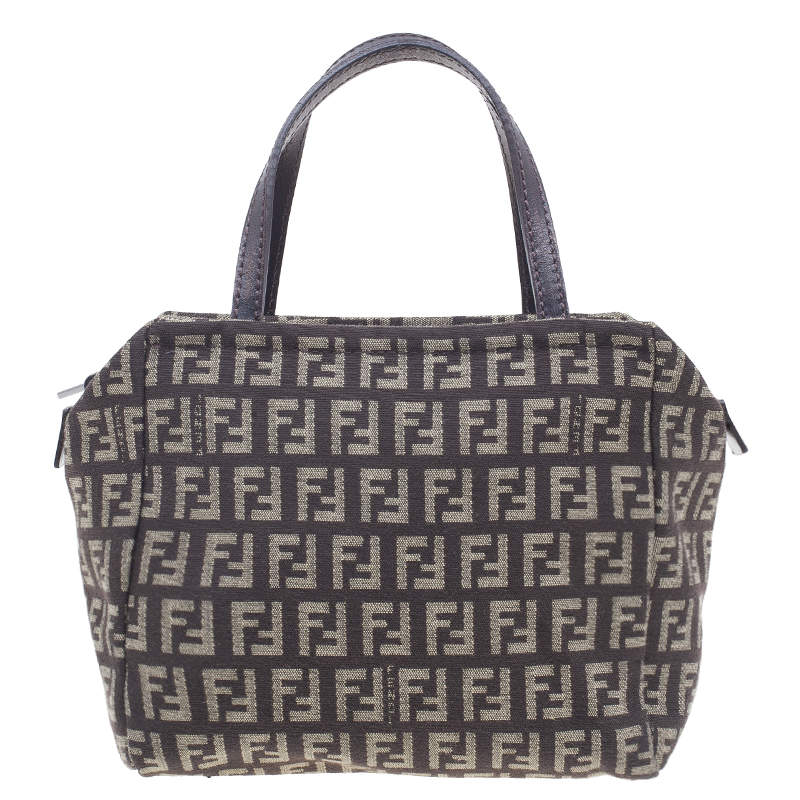 Pre Owned Fendi Brown Zucca Canvas Zuccino Satchel