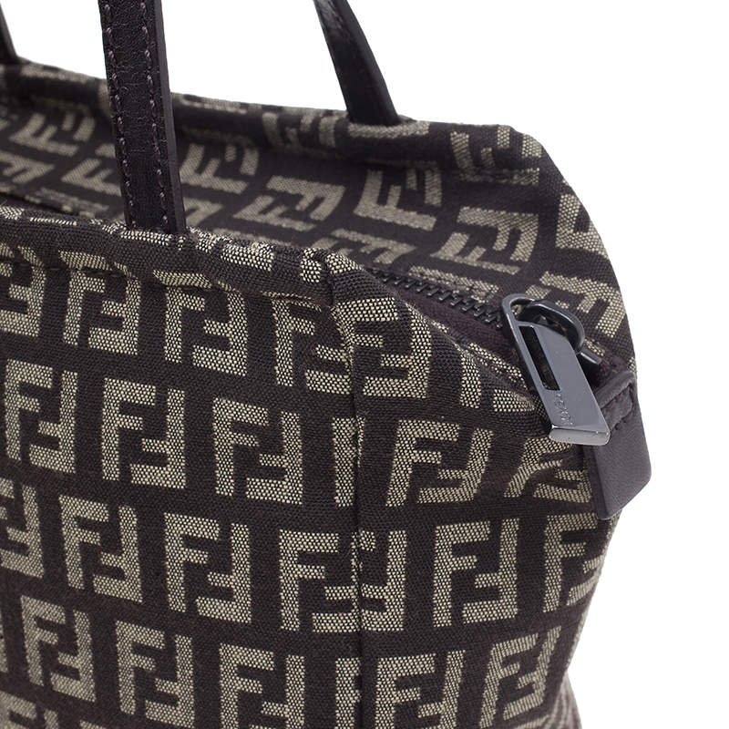 Pre Owned Fendi Brown Zucca Canvas Zuccino Satchel