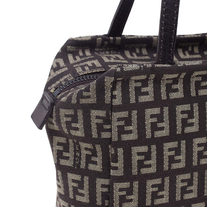 Pre Owned Fendi Brown Zucca Canvas Zuccino Satchel