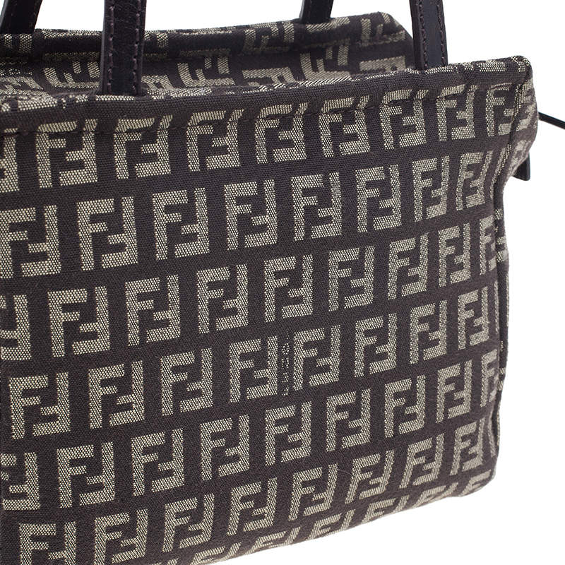 Pre Owned Fendi Brown Zucca Canvas Zuccino Satchel