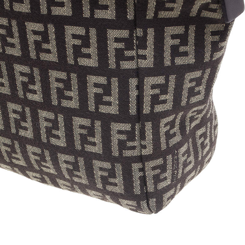 Pre Owned Fendi Brown Zucca Canvas Zuccino Satchel
