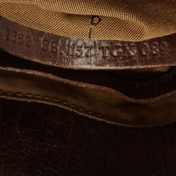 Pre Owned Fendi Tobacco Zucca Canvas and Leather Chef De Jour Bag