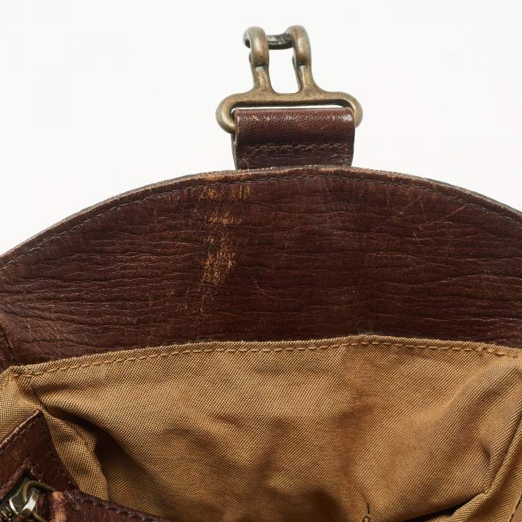 Pre Owned Fendi Tobacco Zucca Canvas and Leather Chef De Jour Bag
