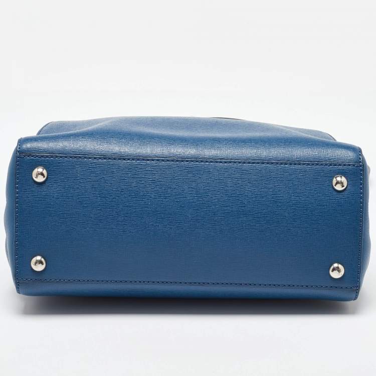 Pre Owned Fendi Blue Leather Petite Sac 2jours Tote
