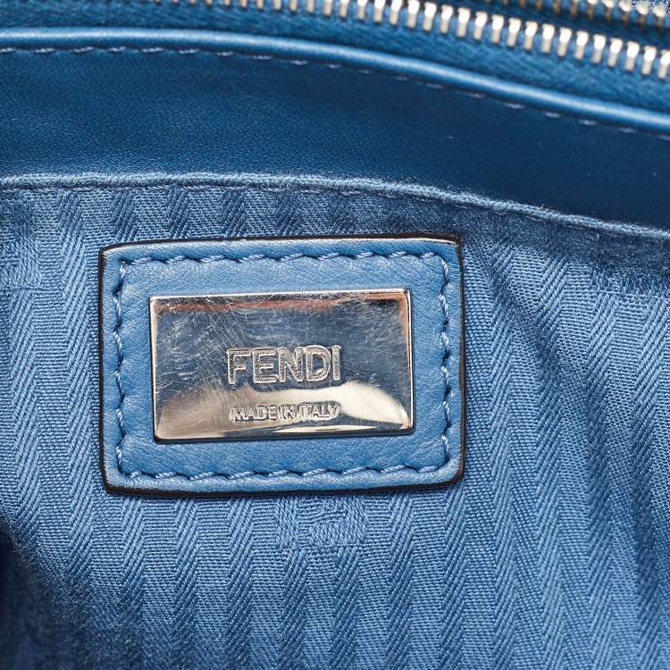 Pre Owned Fendi Blue Leather Petite Sac 2jours Tote