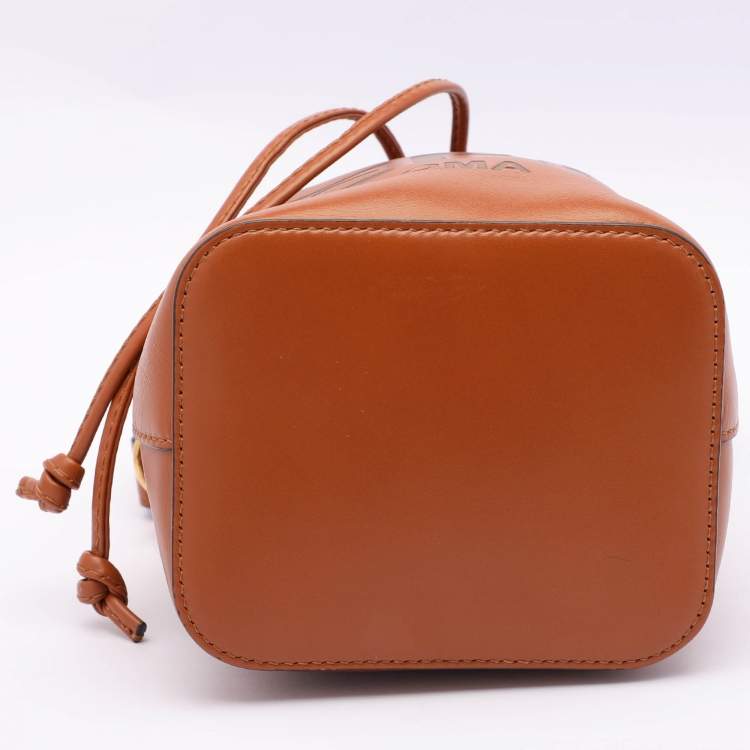 Pre Owned Fendi Brown Leather Mini Mon Tresor Bucket Bag