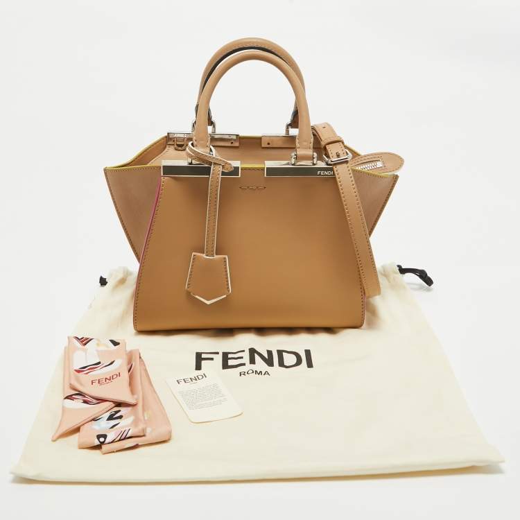 Pre Owned Fendi Beige Leather Mini 3Jours Tote