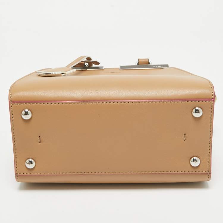Pre Owned Fendi Beige Leather Mini 3Jours Tote