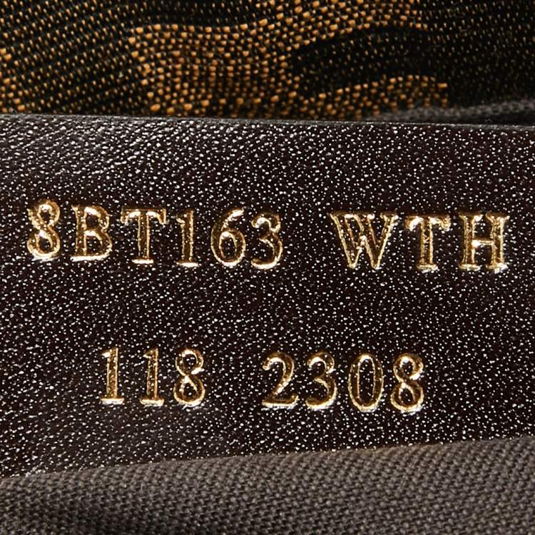 Pre Owned Fendi Brown Zucca Canvas and Patent Leather Mia Flap Shoulder Bag