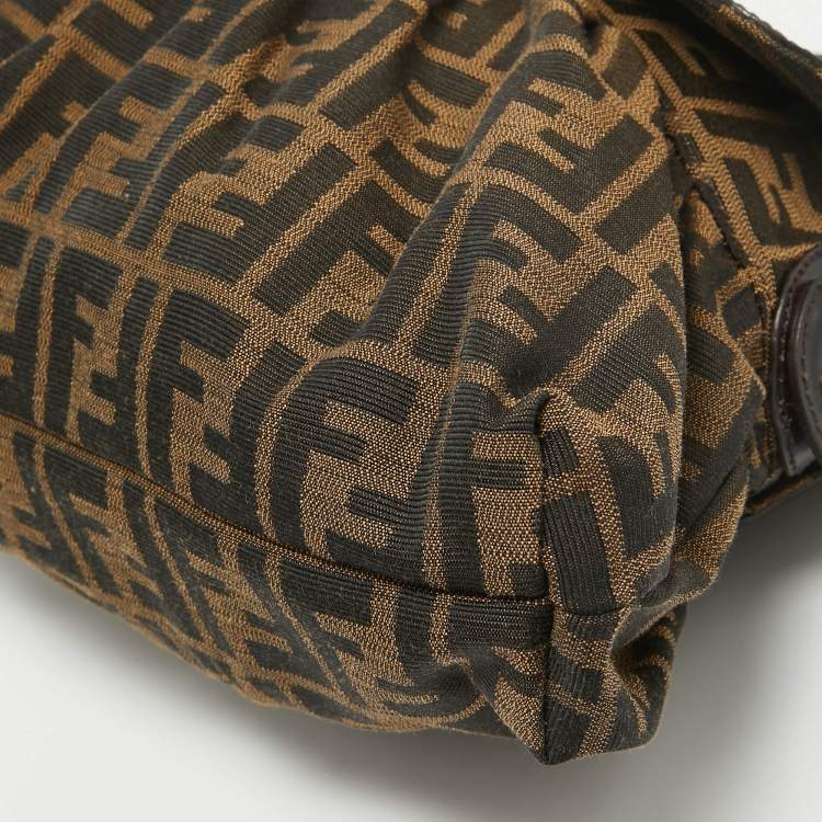 Pre Owned Fendi Tobacco Zucca Canvas and Leather Medium Chef Shoulder Bag