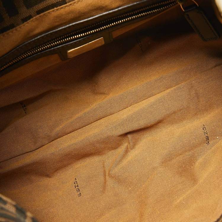 Pre Owned Fendi Tobacco Zucca Canvas and Leather Medium Chef Shoulder Bag