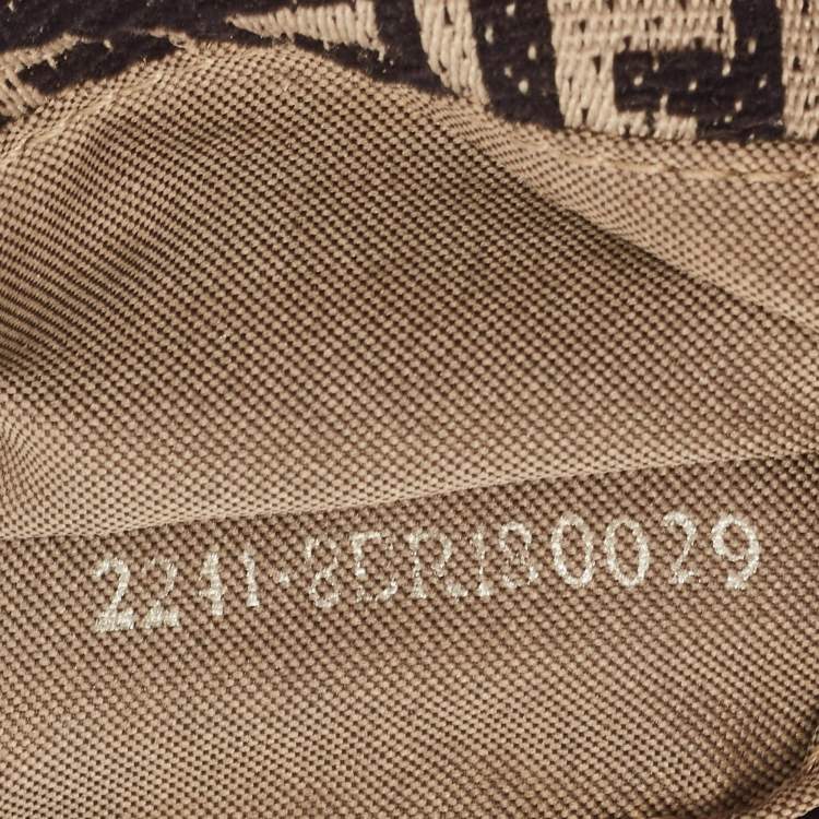 Pre Owned Fendi Black/Beige Zucchino Canvas Mini Mama Baguette Bag